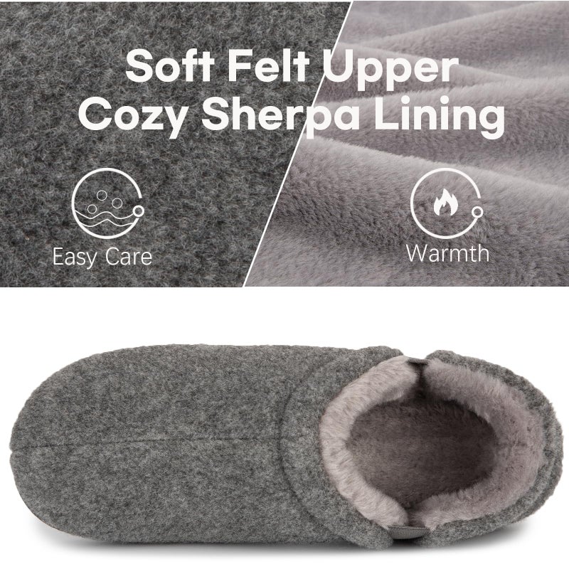 LongBay Men's Slippers Warm Bedroom Memory Foam House Shoes Slip-On for Indoor Outdoor Winter (Light Gray, 13-14) - Image 3